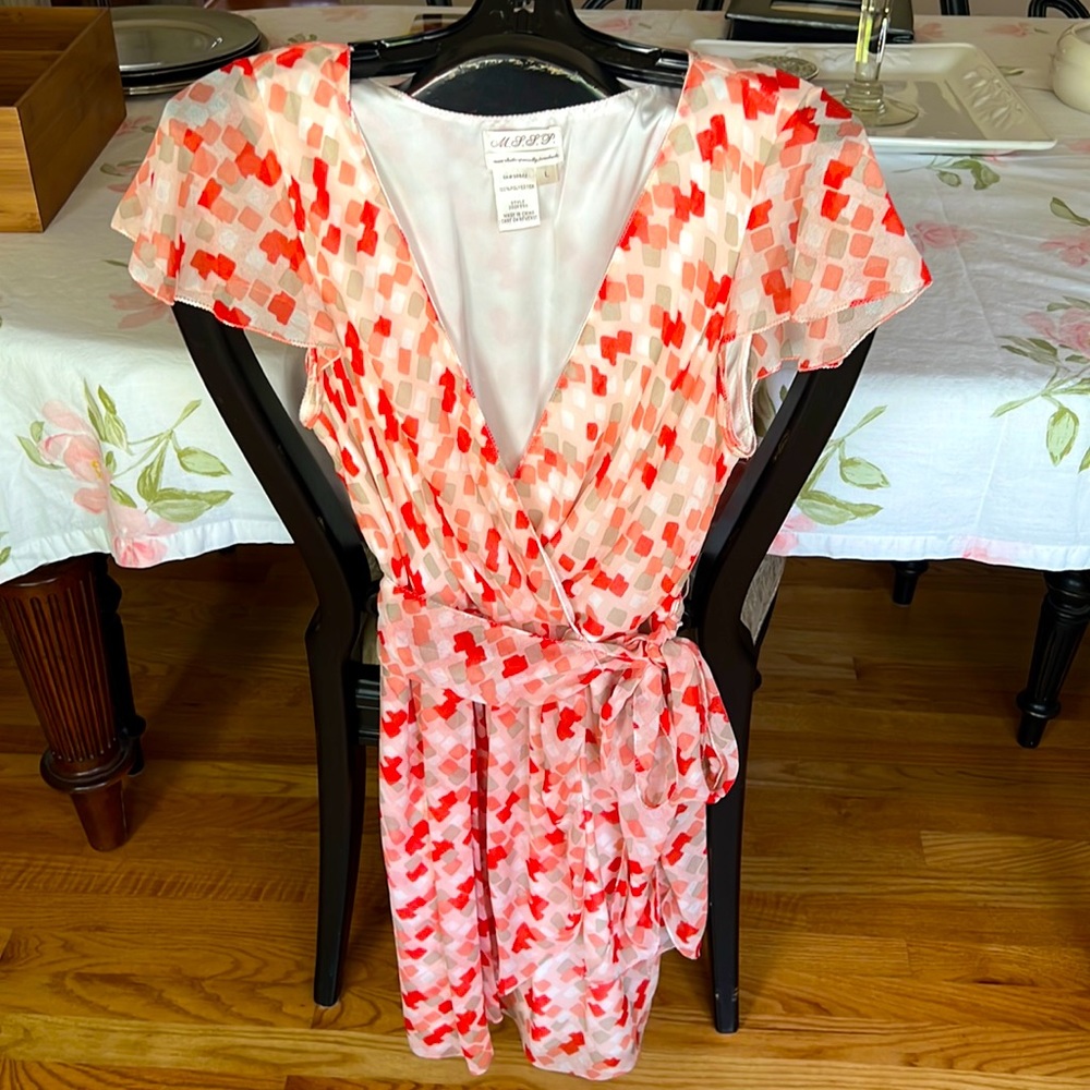 Max Studio wrap dress with belt size Large